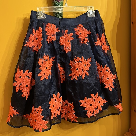 Maeve circle skirt lined and crinoline and sheer acetate embroiders top layer - Picture 5 of 6